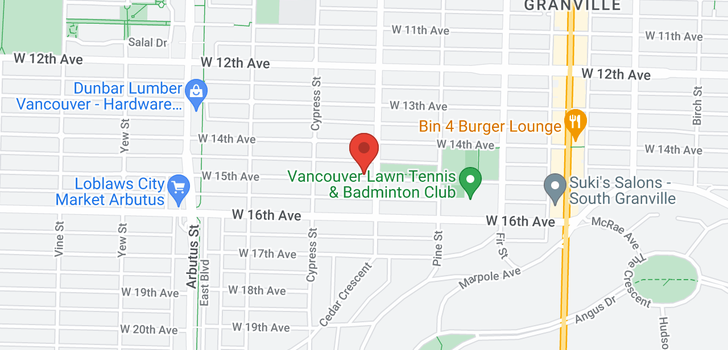 map of 1817 W 15TH AVENUE